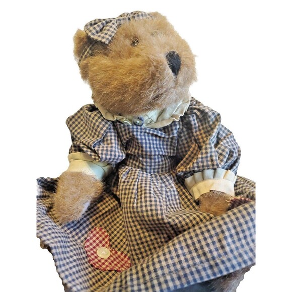 Boyds Bears 14" J.B. Bean Series 1995 "Emma" Bear Brown  Fur Plush Bear - Picture 1 of 14